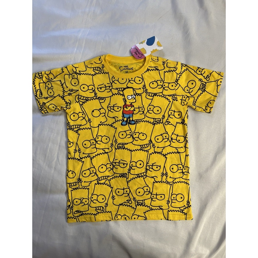 NEW The Simpsons Bart Simpson Graphic T Shirt Boys Medium Size 12 Yellow Bart